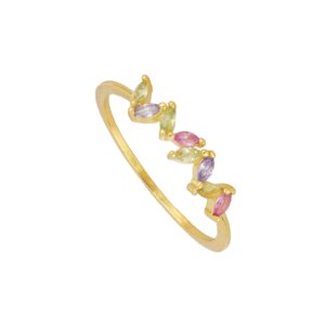 Anillo plata piedras ovaladas circonitas - Eiris