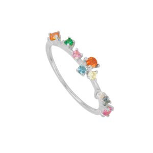 Anillos plata circonitas multicolores 3mm – Ohana rodiada Anillos plata circonitas multicolores 3mm - Ohana rodiada
