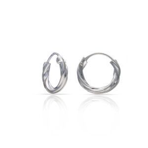 Aros de plata trenzados Eclipse - 10mm