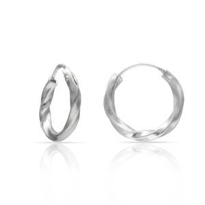 Aros de plata trenzados Eclipse - 12mm