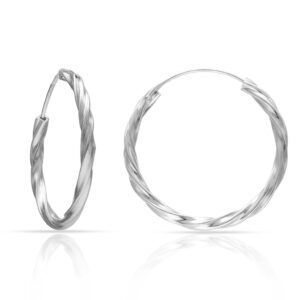 Aros de plata trenzados Eclipse - 20mm