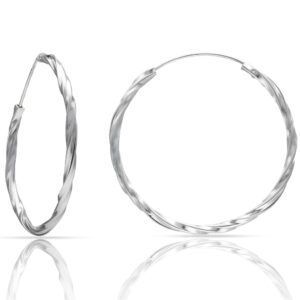 Aros de plata trenzados Eclipse - 30mm