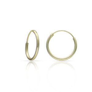 Aros de tubo plata chapada oro - 12mm