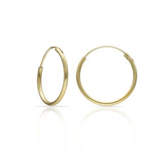 Aros de tubo plata chapada oro - 14mm