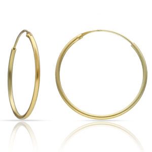 Aros de tubo plata chapada oro - 23mm