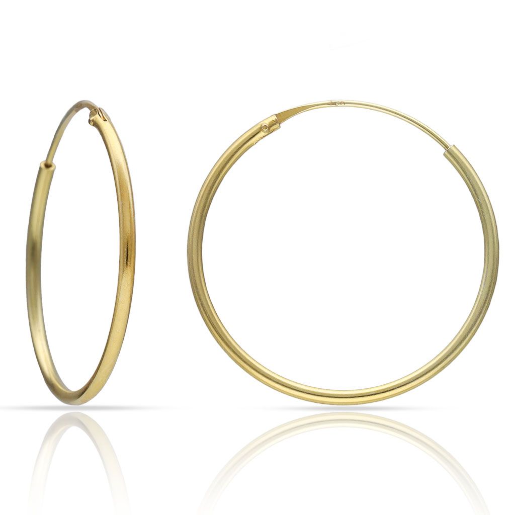 Aros de tubo plata chapada oro - 23mm Aros de tubo plata chapada oro - 23mm