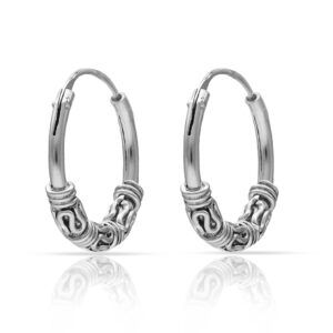 Aros plata Etnicos Thai 12mm