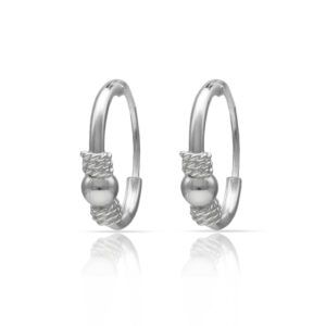 Aros plata Etnicos Thai bola 10mm