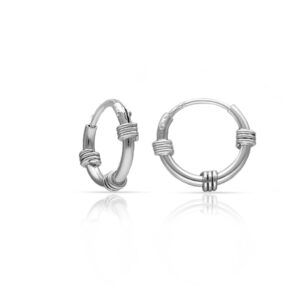 Aros plata Etnicos Thai muelles 8mm