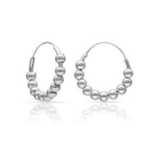 Aros plata con bolas 13mm - Elekid