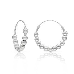 Aros plata con bolas 15mm - Elekid
