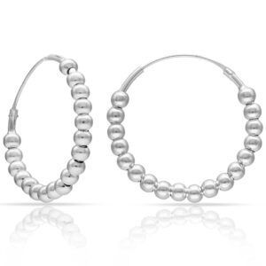 Aros plata con bolas 24mm - Elekid