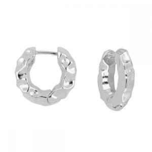 Aros plata grueso Martelé 16x4mm rodiada Aros plata grueso Martelé 16x4mm rodiada