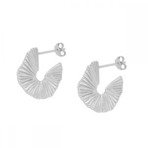Aros rayados plata Zouri 16mm rodiada