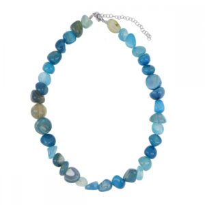 Collar piedra Agatha azul y plata 925 rodiada