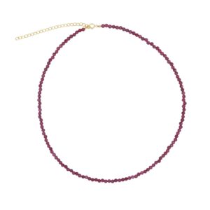 Collar piedra Rubi en plata 925 ( 2 tamaños) bañada oro