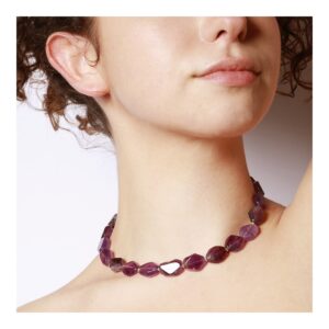 Collar piedra natural amatista plata 925 foto