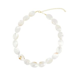 Collar piezas ovaladas nácar blanco plata 925
