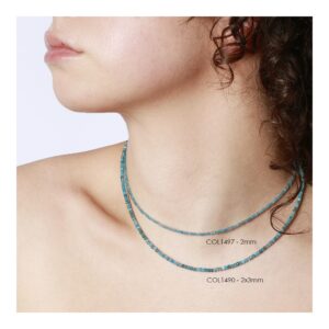 Collar plata 925 piedra apatita 2x3mm foto Collar plata 925 piedra apatita 2x3mm foto