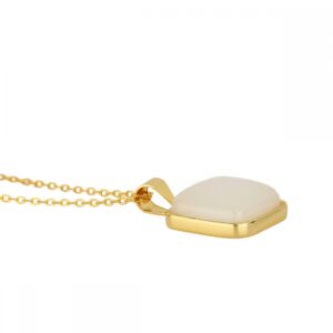 Collar plata charm cuadrado cristal blanco 14mm tumbado Collar plata charm cuadrado cristal blanco 14mm tumbado