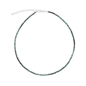 Collar plata ley piedras turmalinas azules 2x3mm rodiada