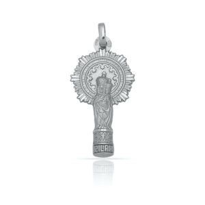Medalla plata silueta Virgen del Pilar 12x23mm