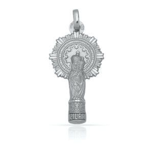 Medalla plata silueta Virgen del Pilar 15x29mm
