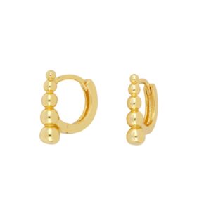Pendiente aros plata 5 bolitas - Pink