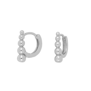 Pendiente aros plata 5 bolitas – Pink rodiada Pendiente aros plata 5 bolitas - Pink rodiada