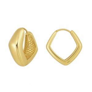 Pendientes aros pentagono plata Zeku 13x5mm Pendientes aros pentagono plata Zeku 13x5mm