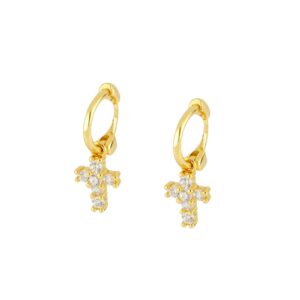 Pendientes aros plata 925 cruz cironitas