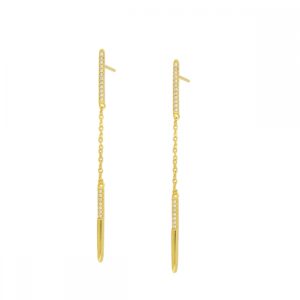 Pendientes lagos 70mm plata barras y circonitas