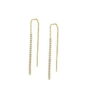 Pendientes largos plata cadena con circonitas 80mm Pendientes largos plata cadena con circonitas 80mm