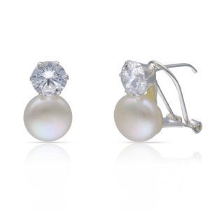 Pendientes plata 925 perlas y circonitas - Exposito