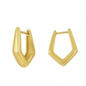 Pendientes plata aros forma pentagono Zeku 16mm
