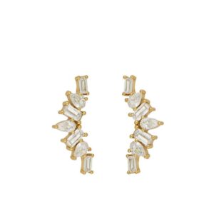 Pendientes trepadores plata 925 circonitas - Hand