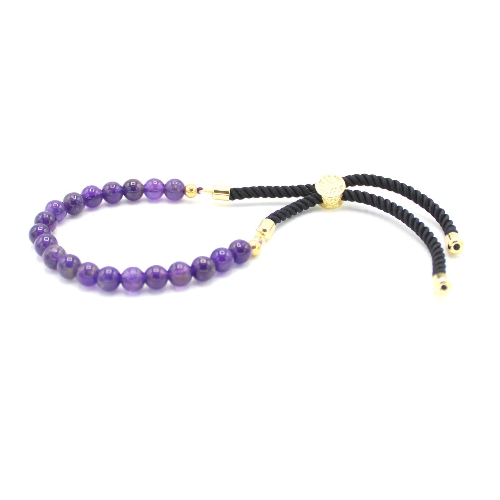Pulsera de hilo con Amatistas Pulsera de hilo con cuentas de amatista