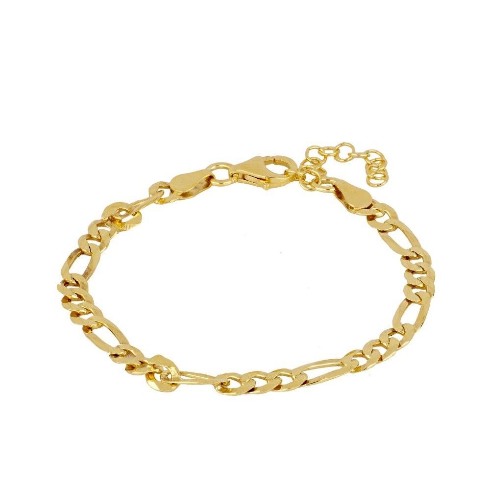 Pulsera plata eslabon combinada 3.7mm Springfild Pulsera plata eslabon combinada 3.7mm Springfild