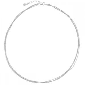 3 cadenas de bolitas diamantadas plata 1mm rodiada