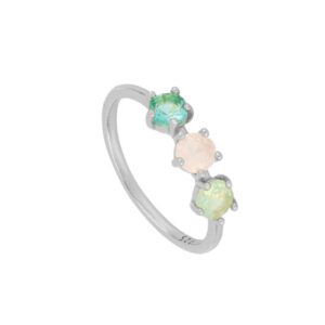 Anillo plata 3 circonitas 4mm - Brunna rodiada