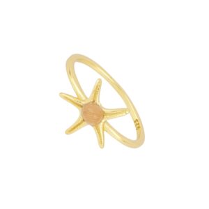 Anillo plata estrella mar opalo naraja