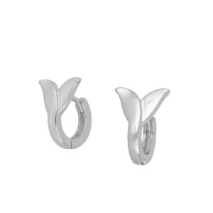 Aros cola de delfín plata 925 rodiada