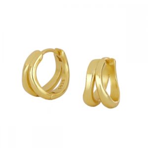 Aros dobles abiertos en plata 925- Akkunu