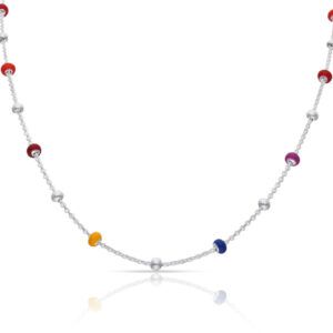Gargantilla plata bolas esmaltadas de colores