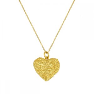 Gargantilla plata charm Heart arrugado 16mm