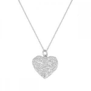 Gargantilla plata charm Heart arrugado 16mm rodiada Gargantilla plata charm Heart arrugado 16mm rodiada