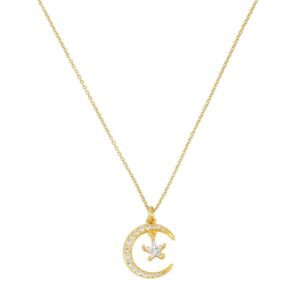 Gargantilla plata charm luna y estrella circonitas Gargantilla plata charm luna y estrella circonitas