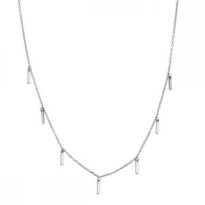 Gargantilla plata mini charm barras 7mm -Leap rodiada Gargantilla plata mini charm barras 7mm -Leap rodiada