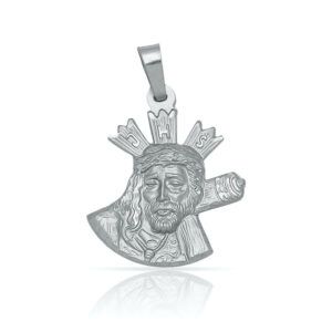 Medalla plata ley silueta Cristo 20x26mm