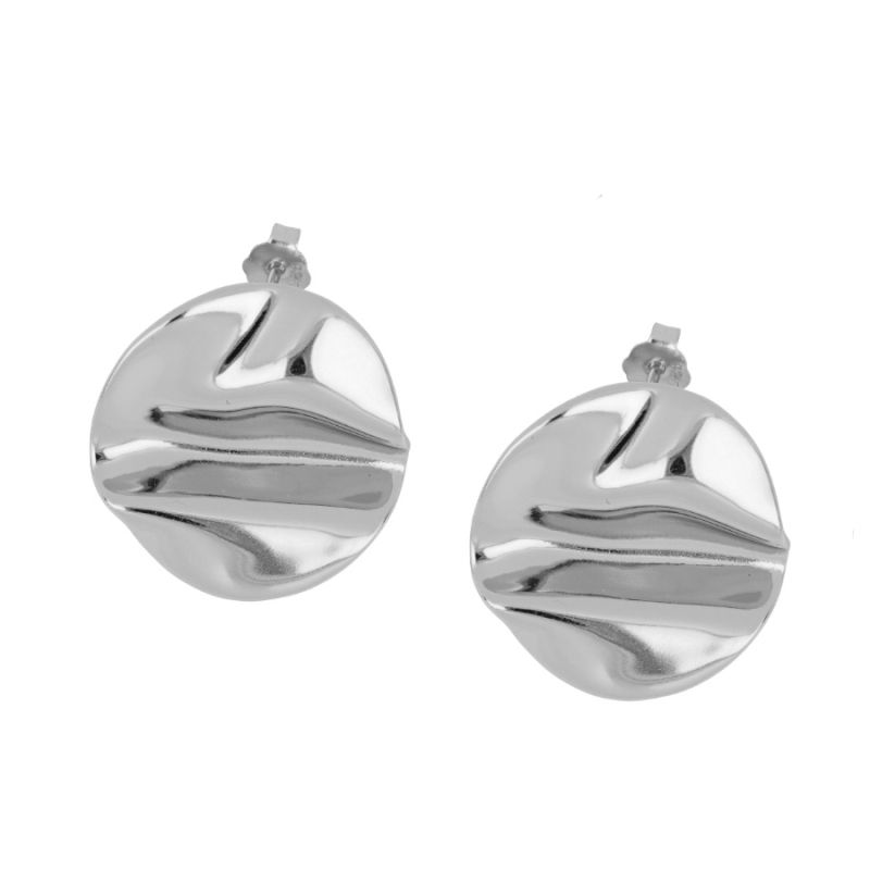 Pendiente redondo plata 925 - Helyn Pendiente redondo plata 925 - Helyn rodida